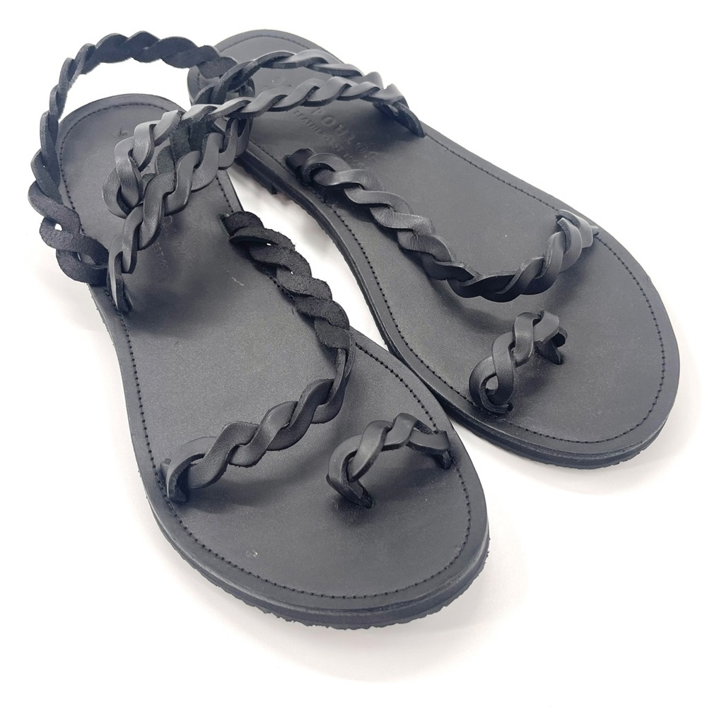Elegant Black Braided Women's Sandals